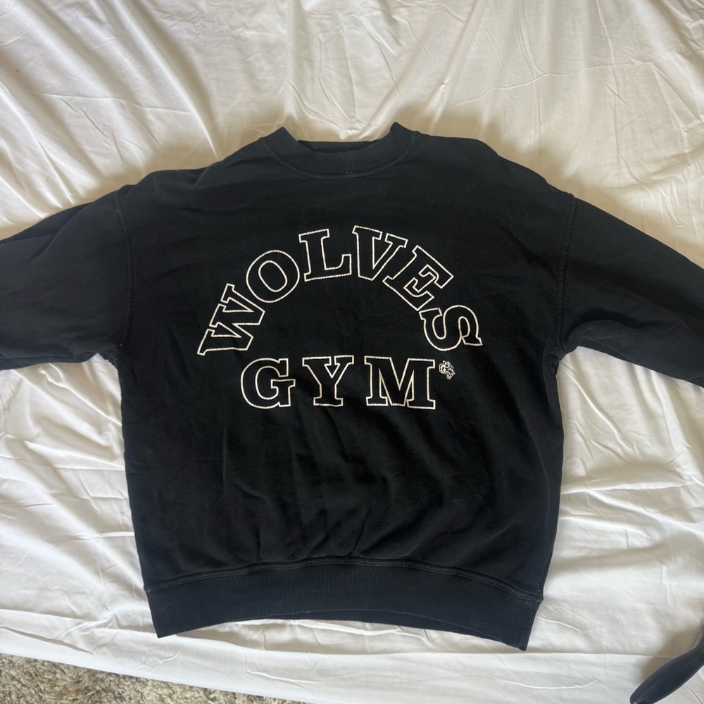Darc Sport Crew Neck: Wolves Gym, Black, Size Small